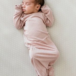 Solly baby blush swiss dot 0-3 month knot gown